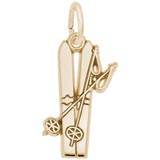 Rembrandt Flat Skis Charm, Gold Plate