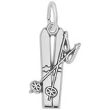 Rembrandt Flat Skis Charm, Sterling Silver