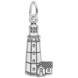 14K White Gold Montauk Point, NY Lighthouse by Rembrandt Charms