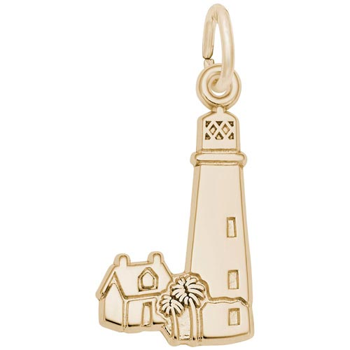 Gold Plated Cape Florida Lighthouse Charm by Rembrandt Charms Gold Plated Cape Florida Lighthouse Charm by Rembrandt Charms