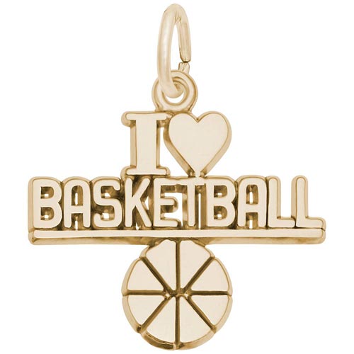14K Gold I Love Basketball Charm by Rembrandt Charms 14K Gold I Love Basketball Charm by Rembrandt Charms