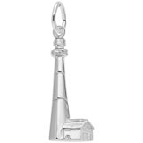 14K White Gold Tybee Is. GA. Lighthouse Charm by Rembrandt Charms