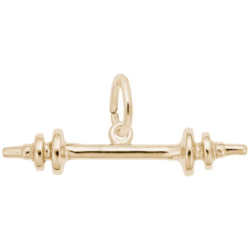 14K Gold Barbell Accent Charm by Rembrandt Charms