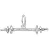 14K White Gold Barbell Accent Charm by Rembrandt Charms