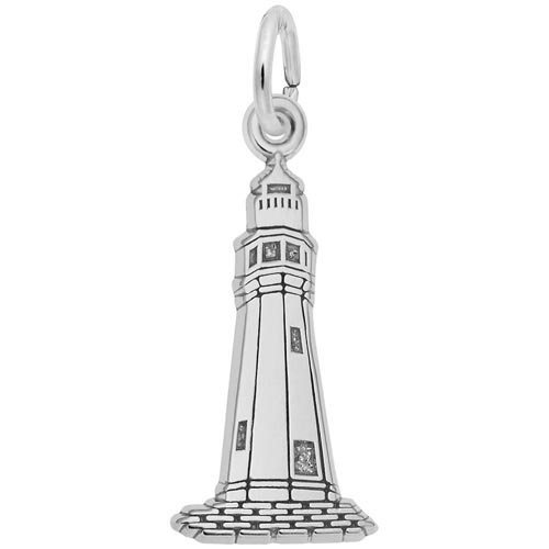 14K White Gold Buffalo NY Lighthouse Charm by Rembrandt Charms 14K White Gold Buffalo NY Lighthouse Charm by Rembrandt Charms