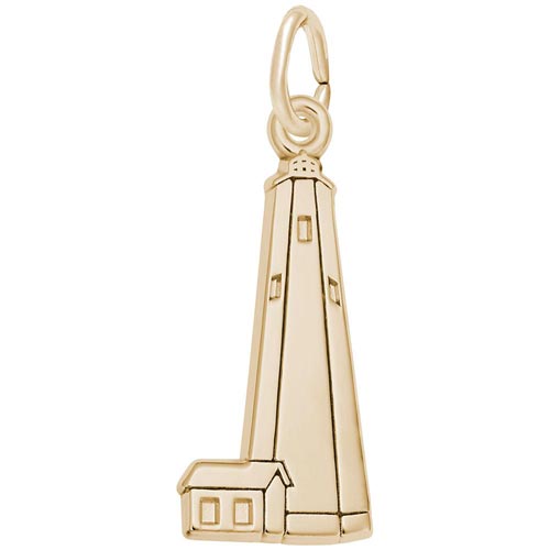 Gold Plated Bald Head Lighthouse Charm by Rembrandt Charms Gold Plated Bald Head Lighthouse Charm by Rembrandt Charms