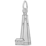 14K White Gold Bald Head Lighthouse Charm by Rembrandt Charms