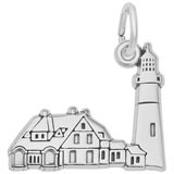 14K White Gold Portland Head Lighthouse Charm by Rembrandt Charms