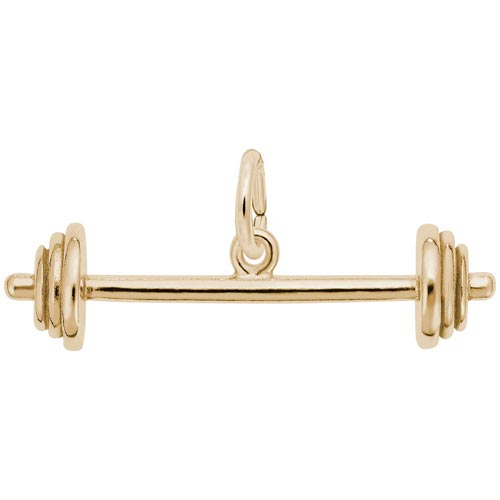 14K Gold Barbell Charm by Rembrandt Charms 14K Gold Barbell Charm by Rembrandt Charms
