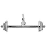 14K White Gold Barbell Charm by Rembrandt Charms