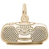 Gold Plated Boom Box Charm by Rembrandt Charms
