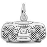 14K White Gold Boom Box Charm by Rembrandt Charms