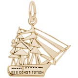Gold Plate USS Constitution Charm by Rembrandt Charms