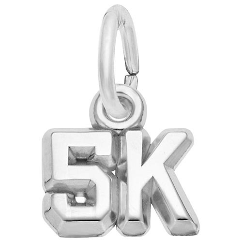 14K White Gold 5K Race Accent Charm by Rembrandt Charms 14K White Gold 5K Race Accent Charm by Rembrandt Charms