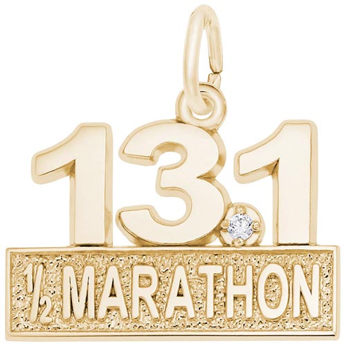 Gold Plated 13.1 Marathon (stone) by Rembrandt Charms Gold Plated 13.1 Marathon (stone) by Rembrandt Charms