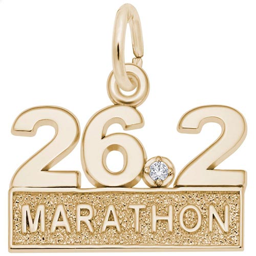 10k Gold 26.2 Marathon (stone) by Rembrandt Charms