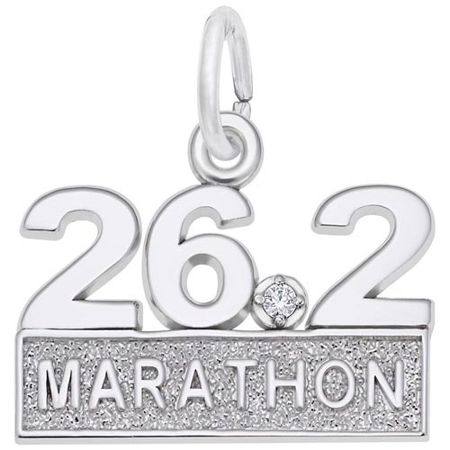 Sterling Silver 26.2 Marathon (stone) by Rembrandt Charms
