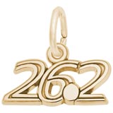 Gold Plated 26.2 Marathon Charm by Rembrandt Charms