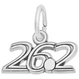 14k White Gold 26.2 Marathon Charm by Rembrandt Charms
