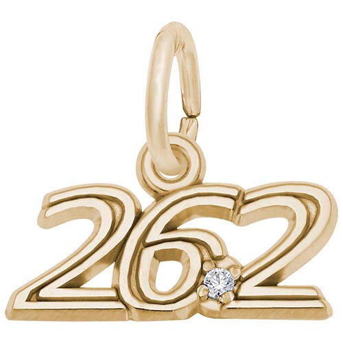 Gold Plated 26.2 Marathon (stone) Charm by Rembrandt Charms