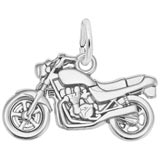 14K White Gold Motorcycle Charm by Rembrandt Charms