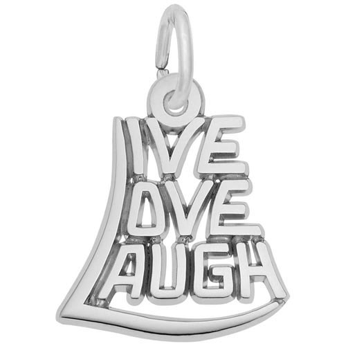 14K White Gold Live Love Laugh Charm by Rembrandt Charms 14K White Gold Live Love Laugh Charm by Rembrandt Charms