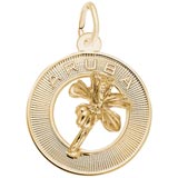 Gold Plated Aruba Hibiscus Ring Charm by Rembrandt Charms