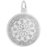 14K White Gold Dart Board Charm by Rembrandt Charms