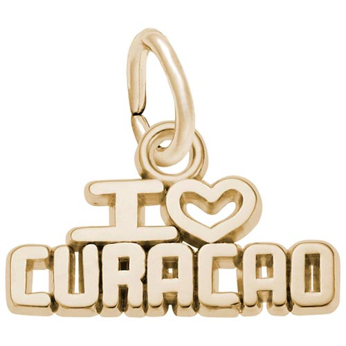 14K Gold I Love Curacao Charm by Rembrandt Charms 14K Gold I Love Curacao Charm by Rembrandt Charms