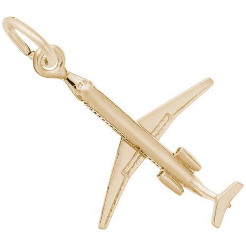 14K Gold Large Airplane Charm by Rembrandt Charms