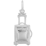 14K White Gold Suitcase Charm by Rembrandt Charms