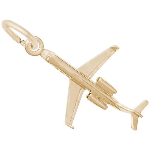 14K Gold Small Airplane Charm by Rembrandt Charms