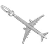14K White Gold Medium Airplane Charm by Rembrandt Charms