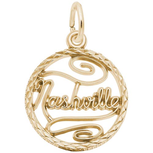 14K Gold Nashville Faceted Disc Charm by Rembrandt Charms 14K Gold Nashville Faceted Disc Charm by Rembrandt Charms