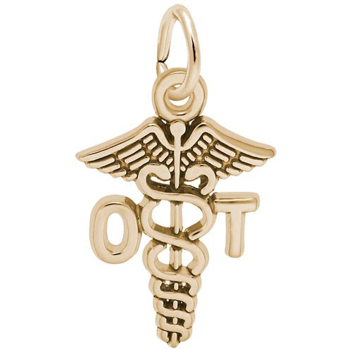 14K Gold O.T. Caduceus Charm by Rembrandt Charms 14K Gold O.T. Caduceus Charm by Rembrandt Charms