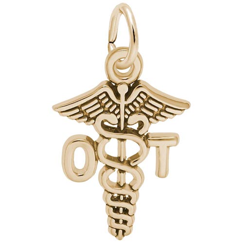 Gold Plate O.T. Caduceus Charm by Rembrandt Charms