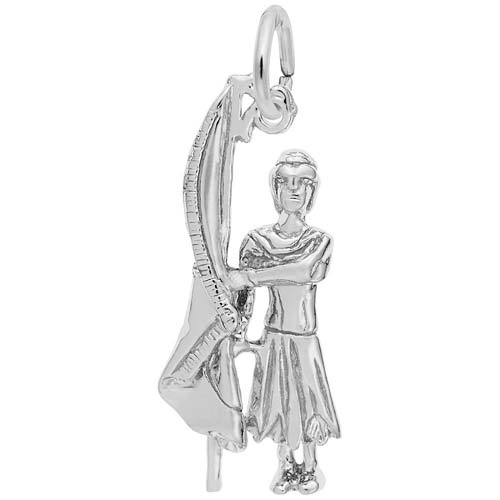 14K White Gold Color Guard Flag Charm by Rembrandt Charms 14K White Gold Color Guard Flag Charm by Rembrandt Charms