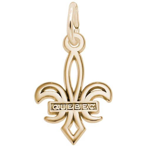 14K Gold Small Quebec Fleur De Lis Charm by Rembrandt Charms 14K Gold Small Quebec Fleur De Lis Charm by Rembrandt Charms
