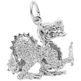 14K White Gold Dragon Charm by Rembrandt Charms
