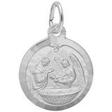 14k White Gold Baptism Charm by Rembrandt Charms