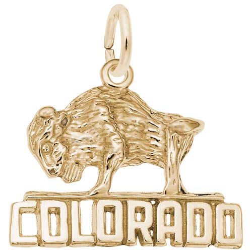 14K Gold Buffalo Colorado Charm by Rembrandt Charms