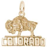 10K Gold Buffalo Colorado Charm by Rembrandt Charms