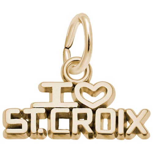 14K Gold I Love St. Croix Charm by Rembrandt Charms 14K Gold I Love St. Croix Charm by Rembrandt Charms