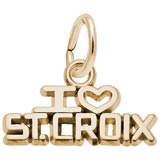 Gold Plate I Love St. Croix Charm by Rembrandt Charms