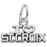 14K White Gold I Love St. Croix Charm by Rembrandt Charms