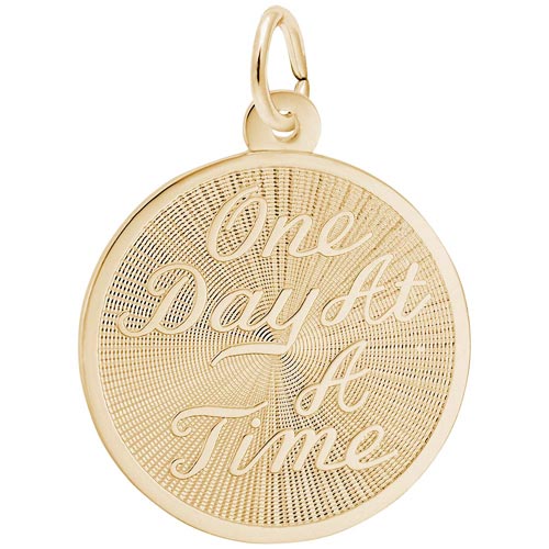 10K Gold One Day At A Time Disc Charm by Rembrandt Charms