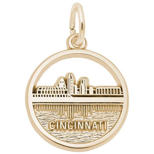 10K Gold Cincinnati Skyline Charm by Rembrandt Charms 10K Gold Cincinnati Skyline Charm by Rembrandt Charms