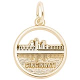 10K Gold Cincinnati Skyline Charm by Rembrandt Charms
