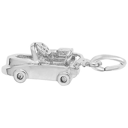 14K White Gold Go Kart Charm by Rembrandt Charms 14K White Gold Go Kart Charm by Rembrandt Charms