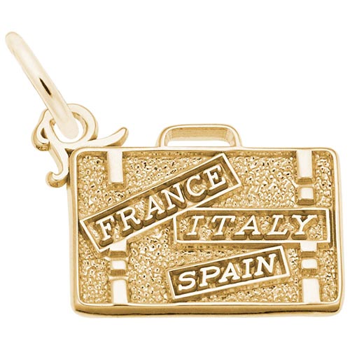 14k Gold European Travel Suitcase Charm by Rembrandt Charms